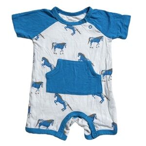 Kyte Baby Lagoon Horse 🐎 bamboo romper 0-3 months